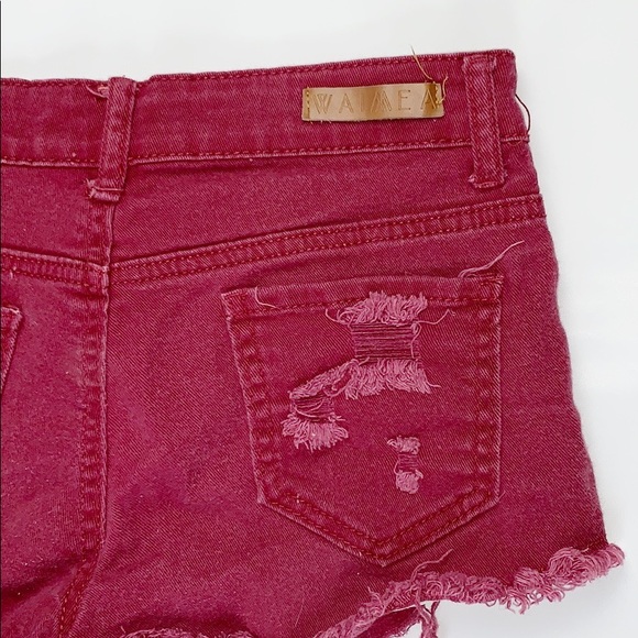 WAIMEA Cuttoff Shorts Size 5 Burgundy - Picture 6 of 7